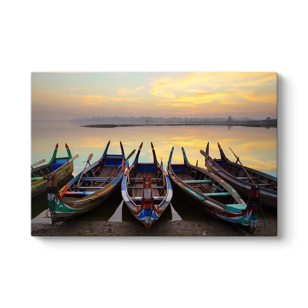 Myanmar Ahşap Tekne Tablosu - Model 1